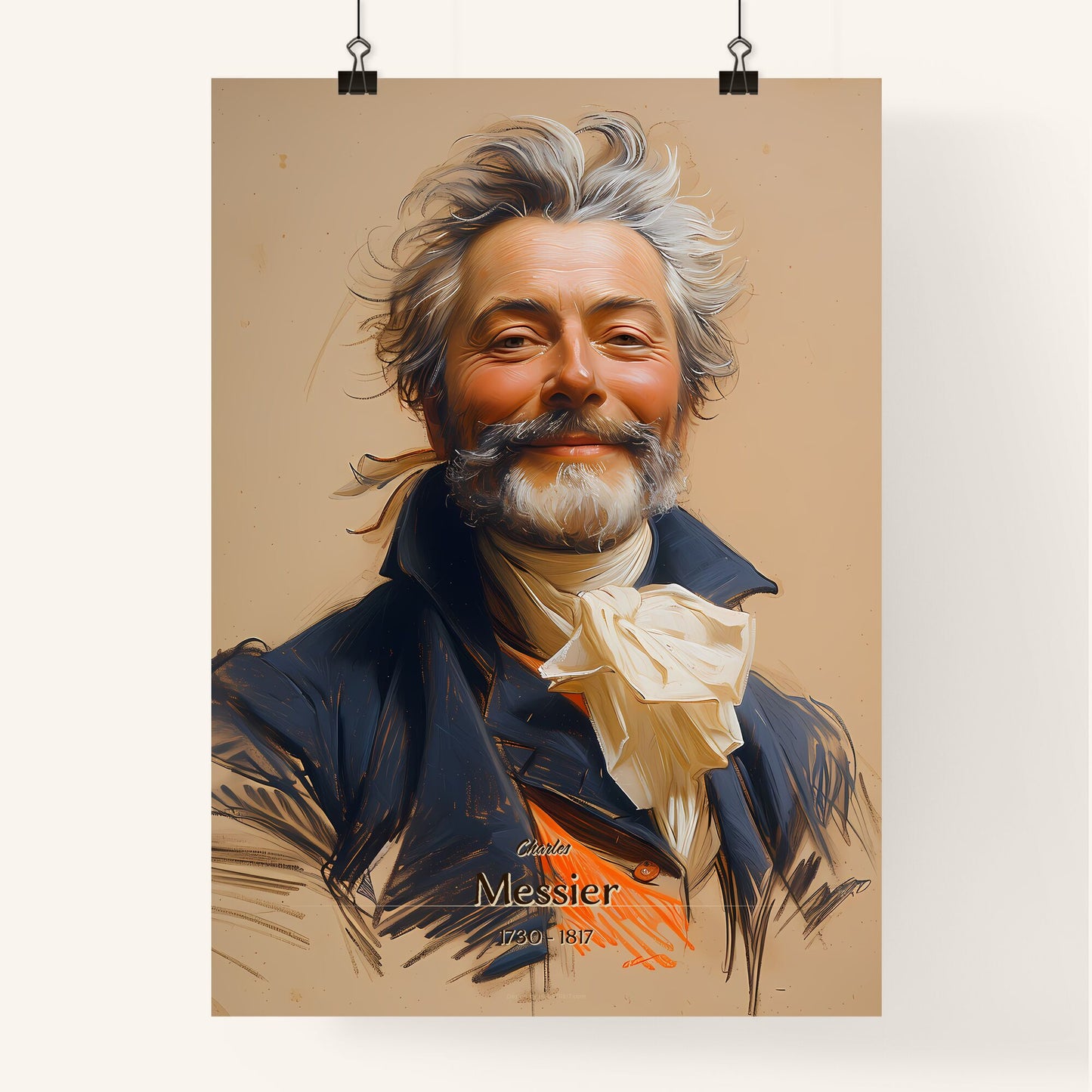 Charles, Messier, 1730 - 1817, A Poster of a man with a beard and mustache Default Title