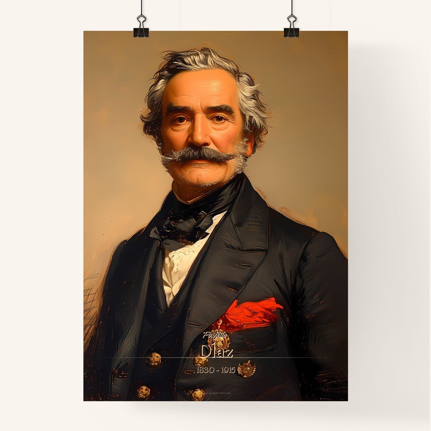 Porfirio, DÍaz, 1830 - 1915, A Poster of a man with a mustache and a suit Default Title