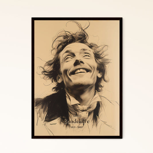 Charles, Baudelaire, 1821 - 1867, A Poster of a drawing of a man smiling Default Title