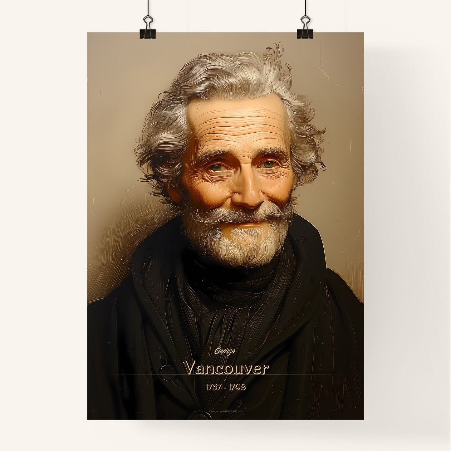 George, Vancouver, 1757 - 1798, A Poster of a man with a beard and mustache Default Title