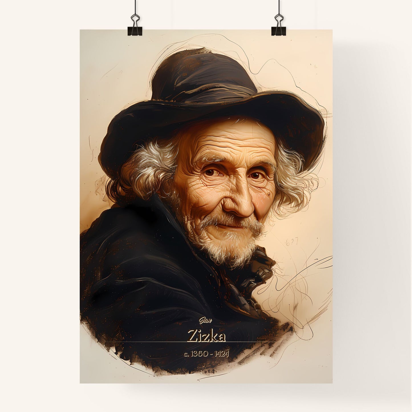 Jan, Zizka, c. 1360 - 1424, A Poster of a man with a hat Default Title