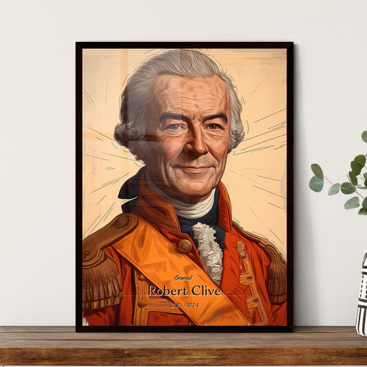 General, Robert Clive, 1725 - 1774, A Poster of a man in an orange uniform Default Title