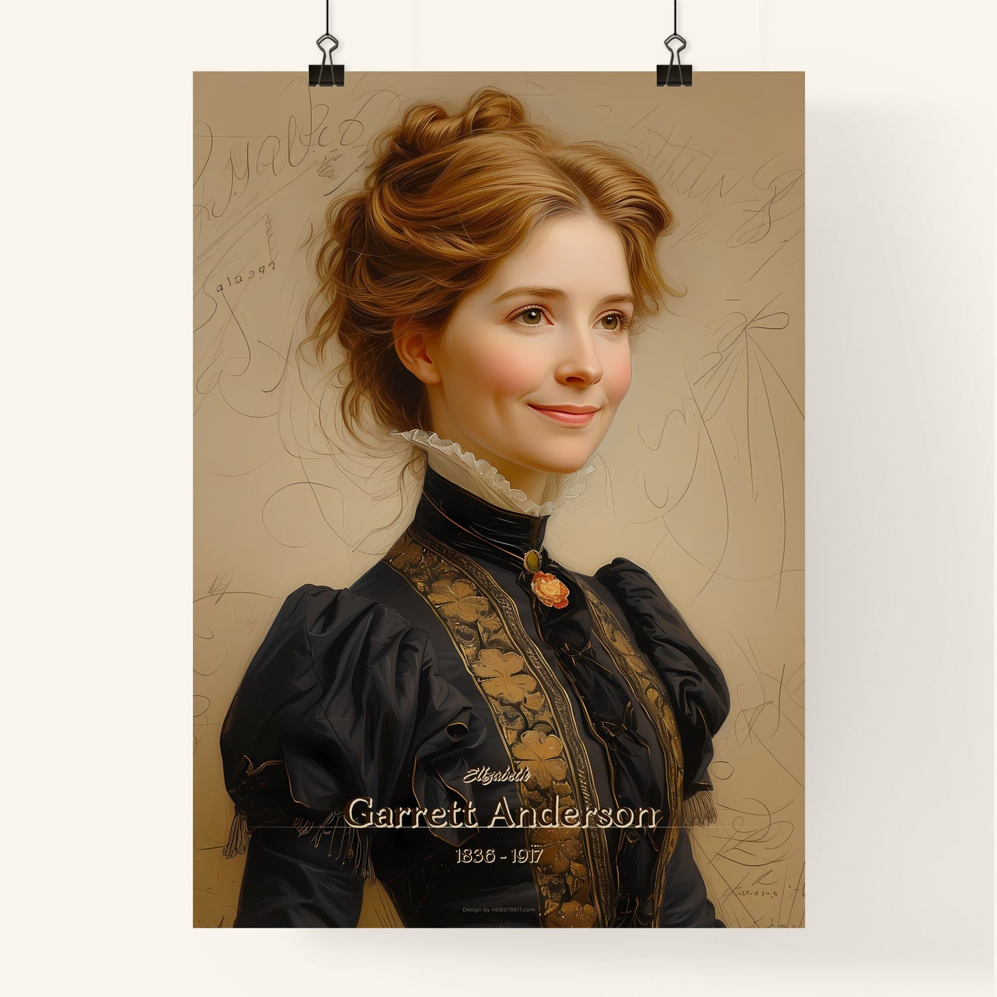 Elizabeth, Garrett Anderson, 1836 - 1917, A Poster of a woman in a black dress Default Title