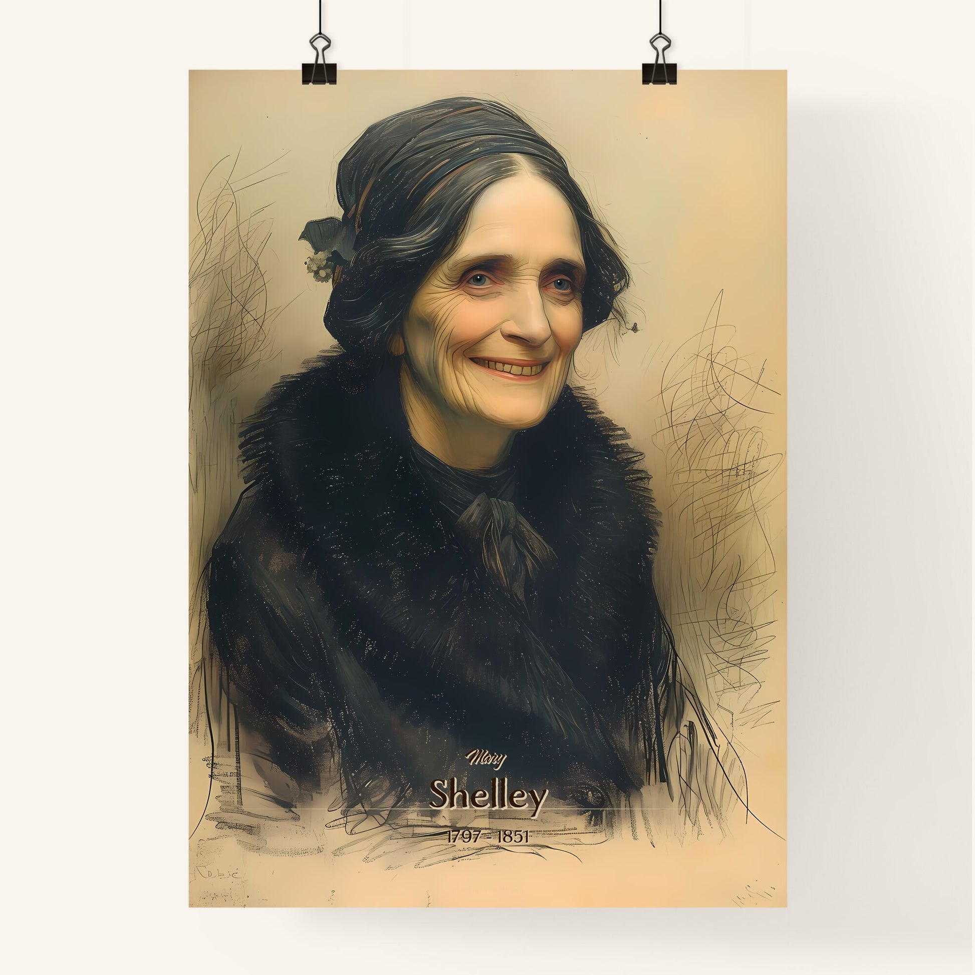 Mary, Shelley, 1797 - 1851, A Poster of a woman smiling at the camera Default Title