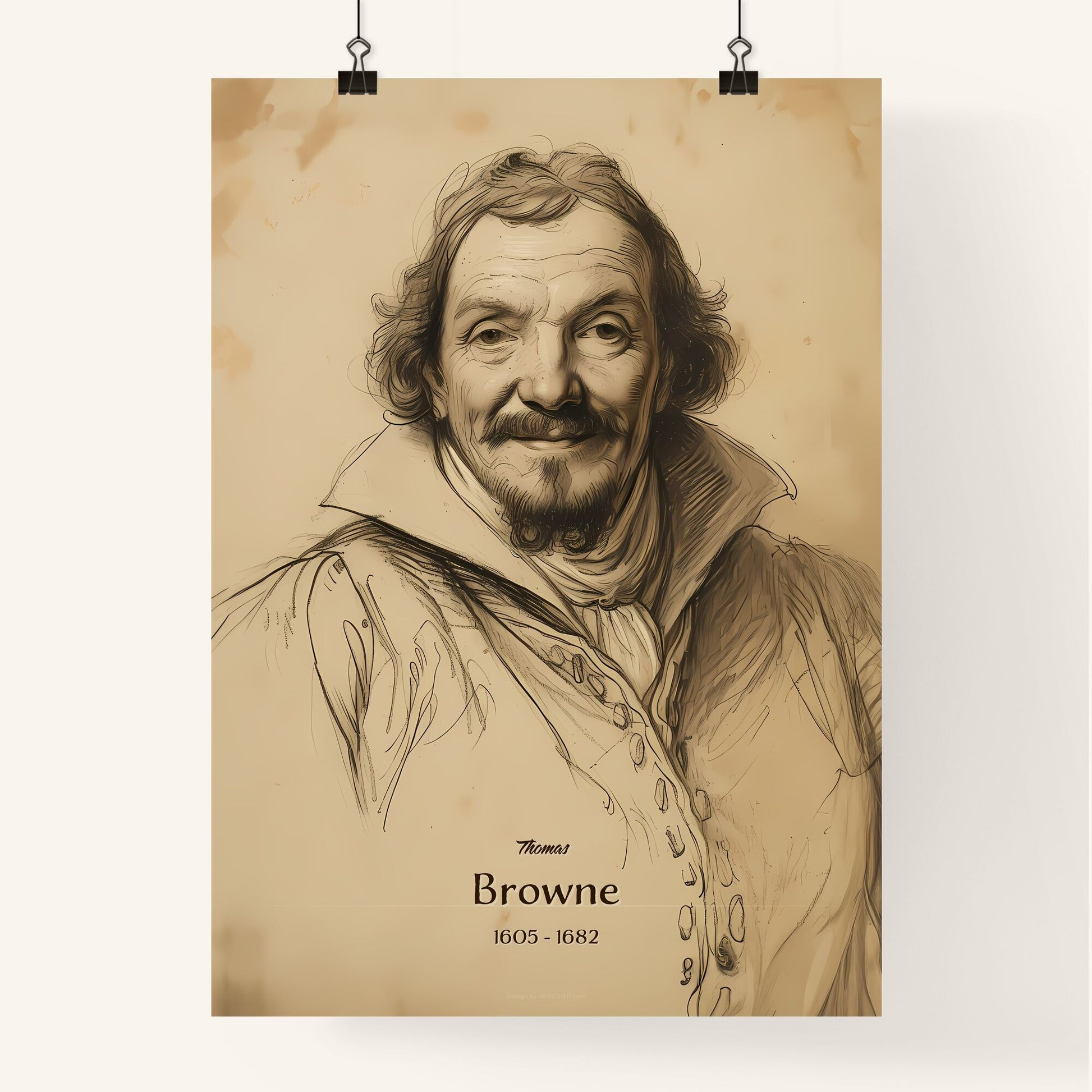 Thomas, Browne, 1605 - 1682, A Poster of a drawing of a man Default Title