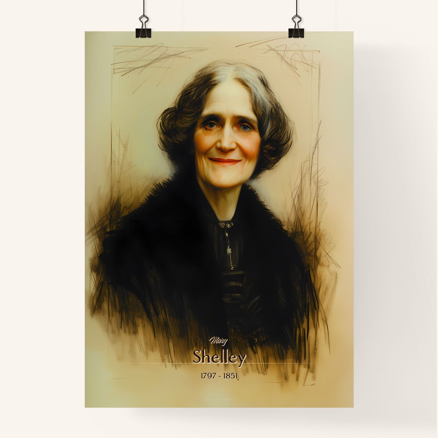 Mary, Shelley, 1797 - 1851, A Poster of a woman smiling at the camera Default Title