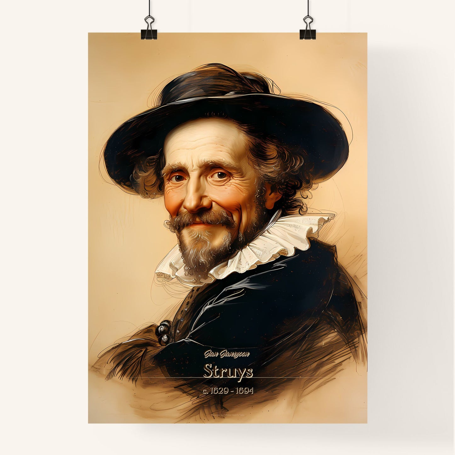 Jan Janszoon, Struys, c. 1629 - 1694, A Poster of a painting of a man wearing a hat Default Title
