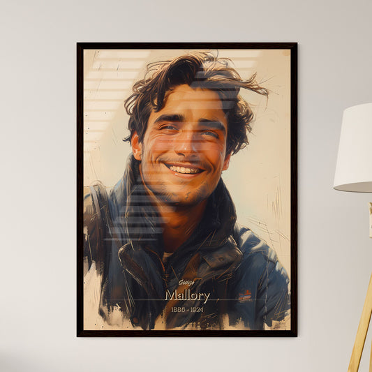 George, Mallory, 1886 - 1924, A Poster of a man smiling with wind blowing hair Default Title