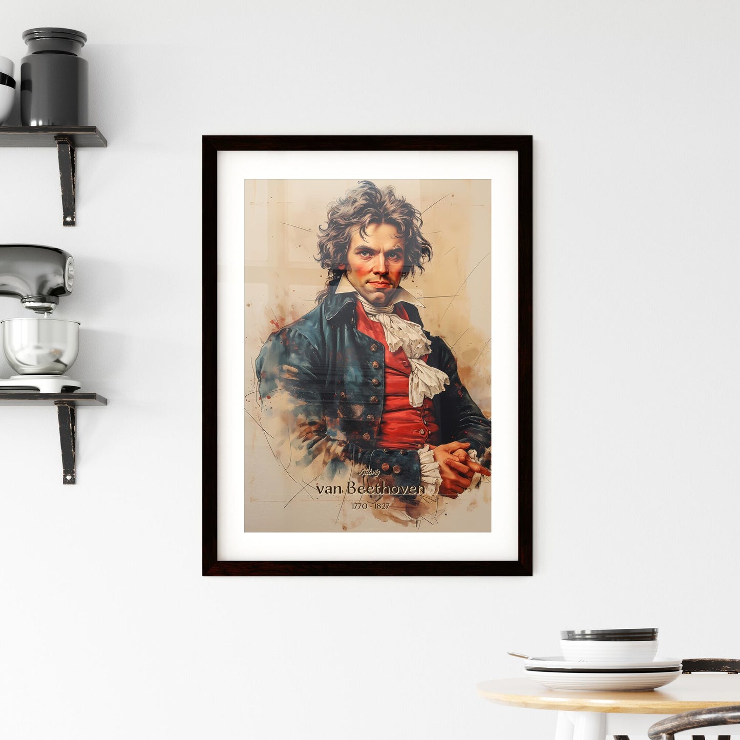 Ludwig, van Beethoven, 1770 - 1827, A Poster of a man in a garment Default Title