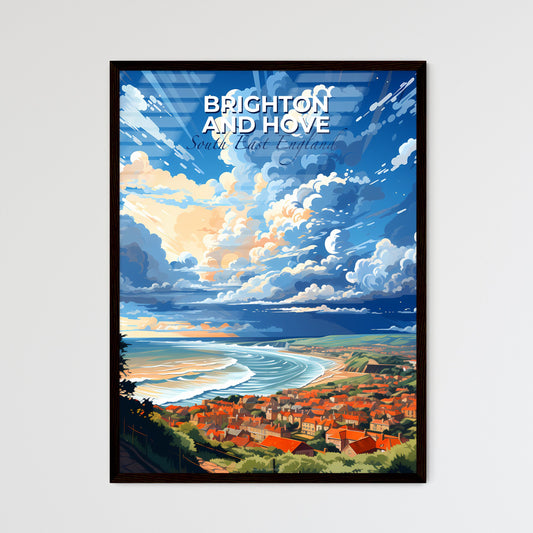Brighton And Hove, South East England, A Poster of a landscape of a beach and town Default Title