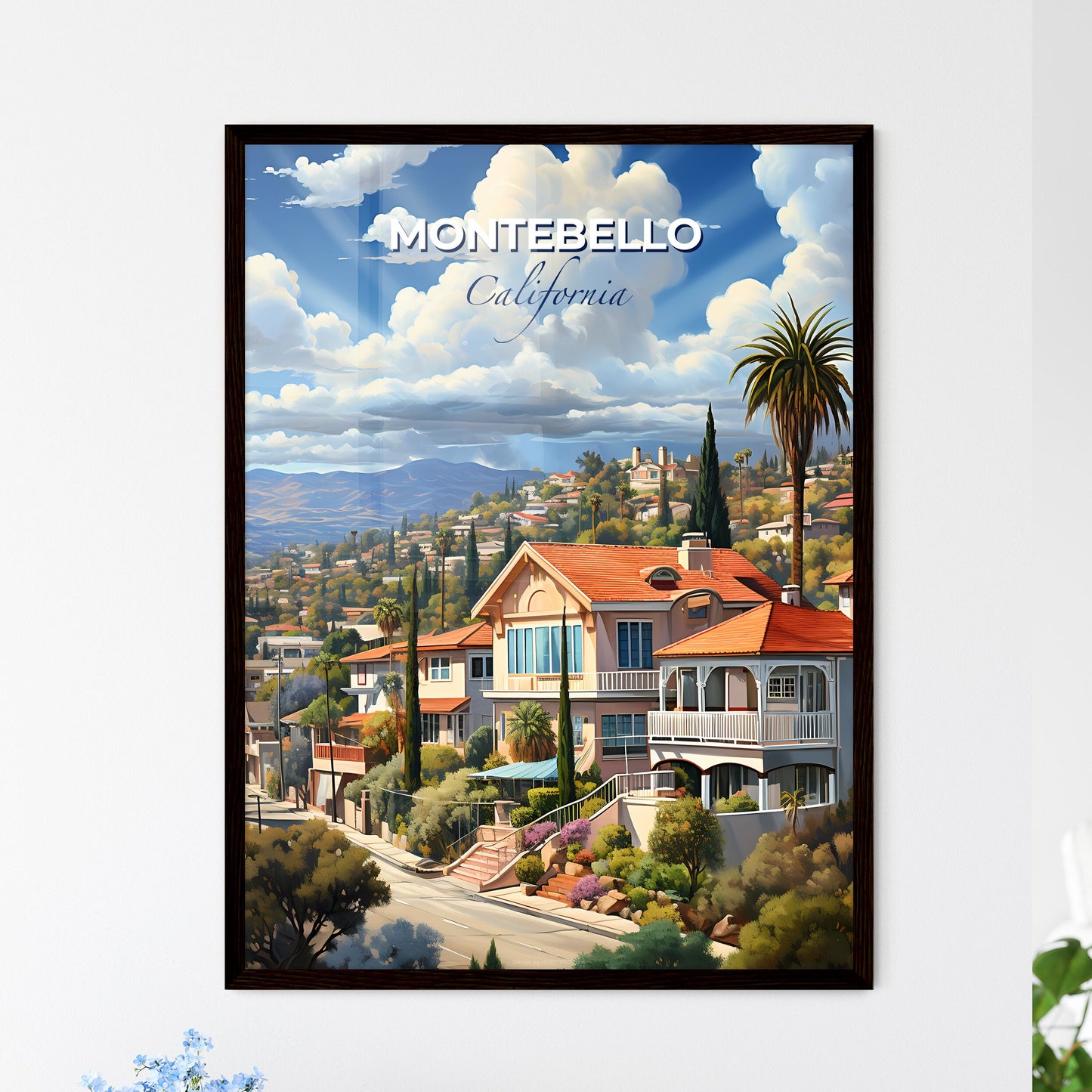 Montebello, California, A Poster of a town with houses and trees Default Title