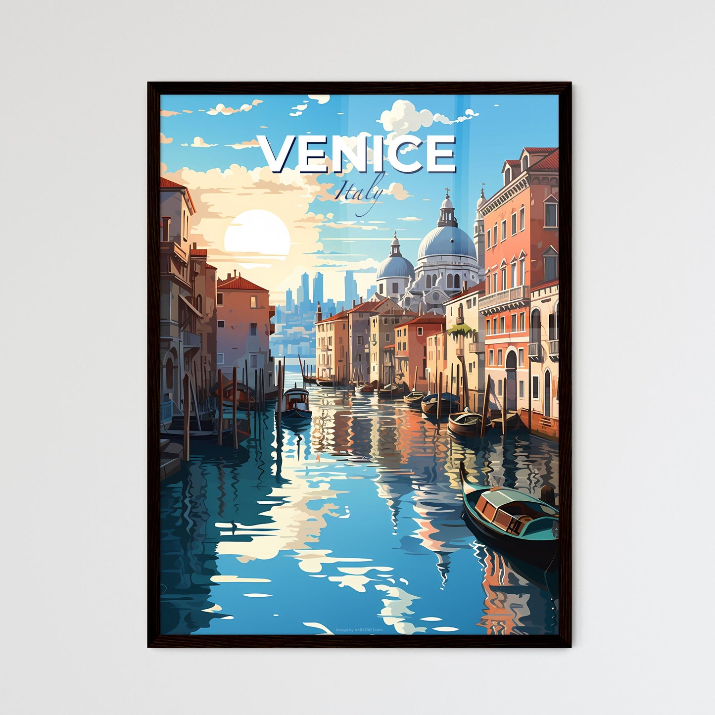 Venice, Italy, A Poster of a water canal with boats and buildings in the background with Grand Canal in the background Default Title