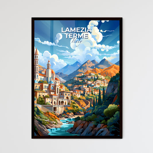 Lamezia Terme, Italy, A Poster of a painting of a town in the mountains Default Title