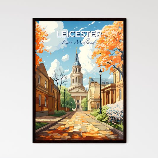Leicester, East Midlands, A Poster of a street with trees and a building Default Title