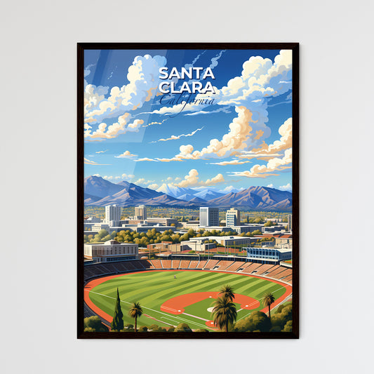 Santa Clara, California, A Poster of a baseball field with mountains in the background Default Title