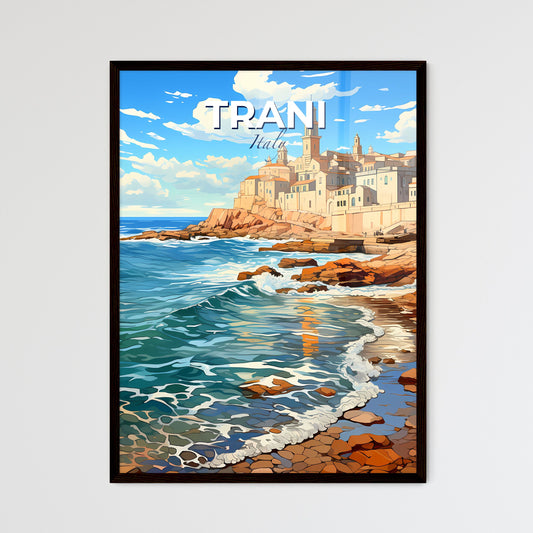 Trani, Italy, A Poster of a beach with a building on the side Default Title