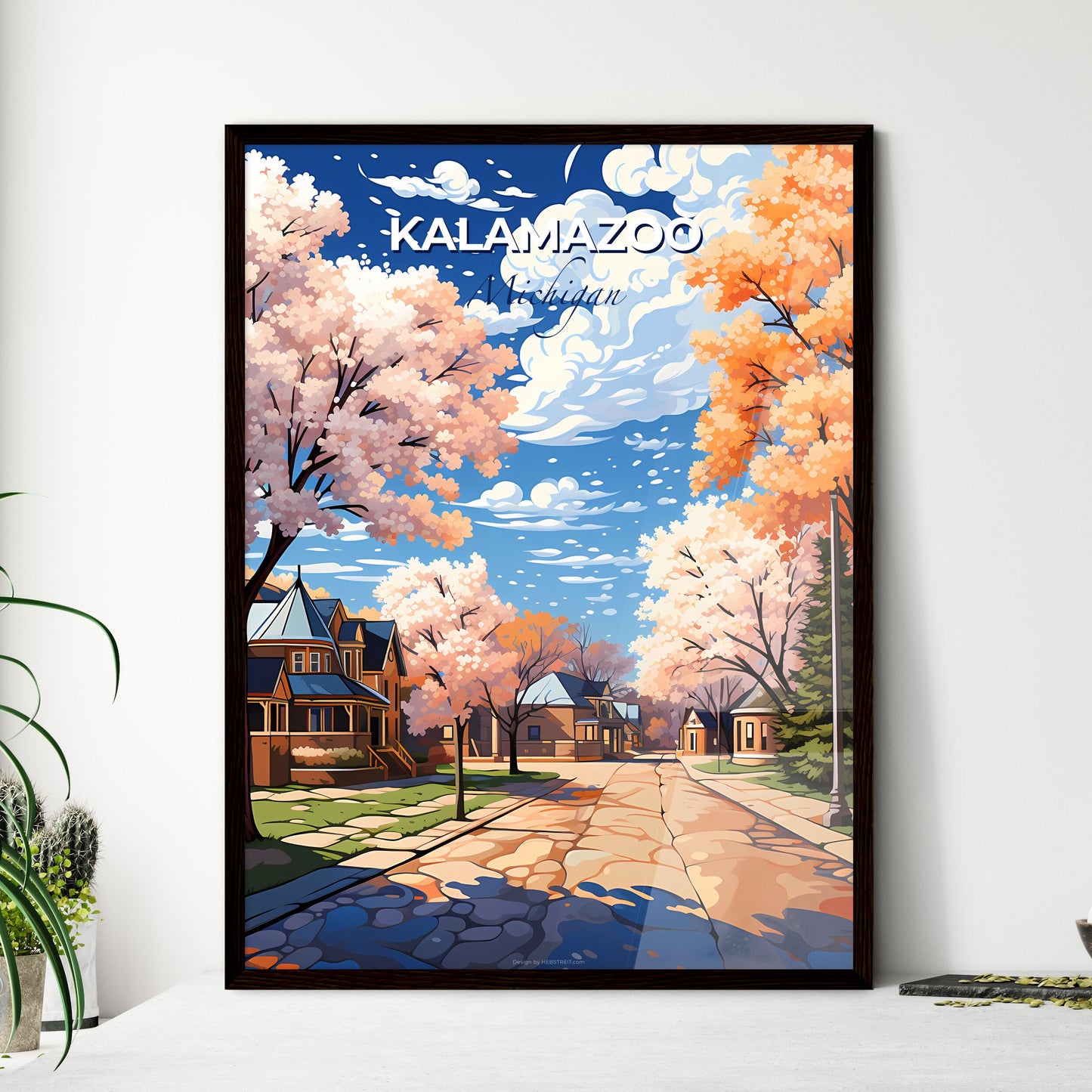 Kalamazoo, Michigan, A Poster of a street with trees and houses Default Title