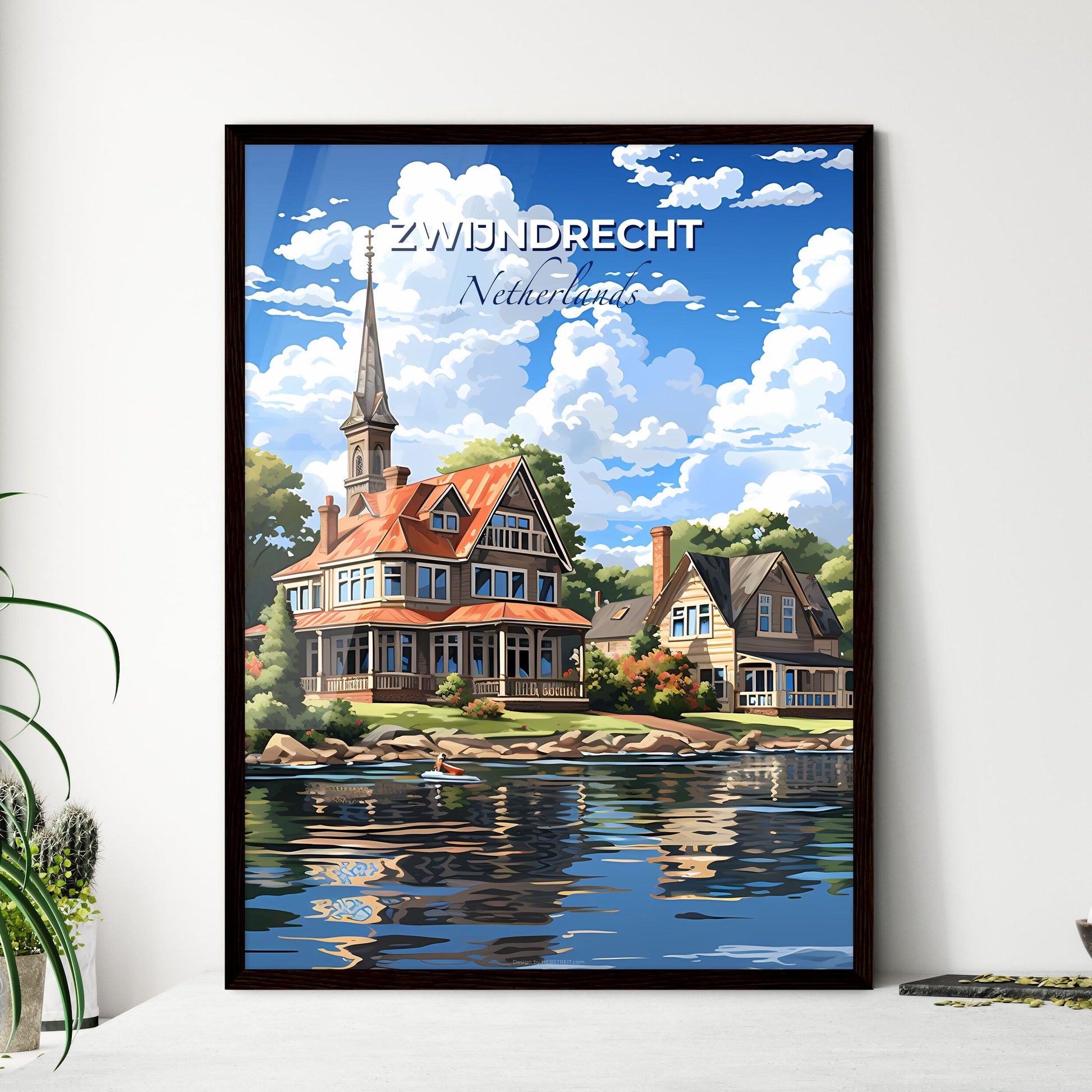 Zwijndrecht, Netherlands, A Poster of a house on the water Default Title