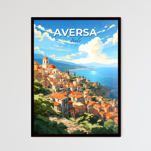Aversa, Italy, A Poster of a city on a hill by the water Default Title