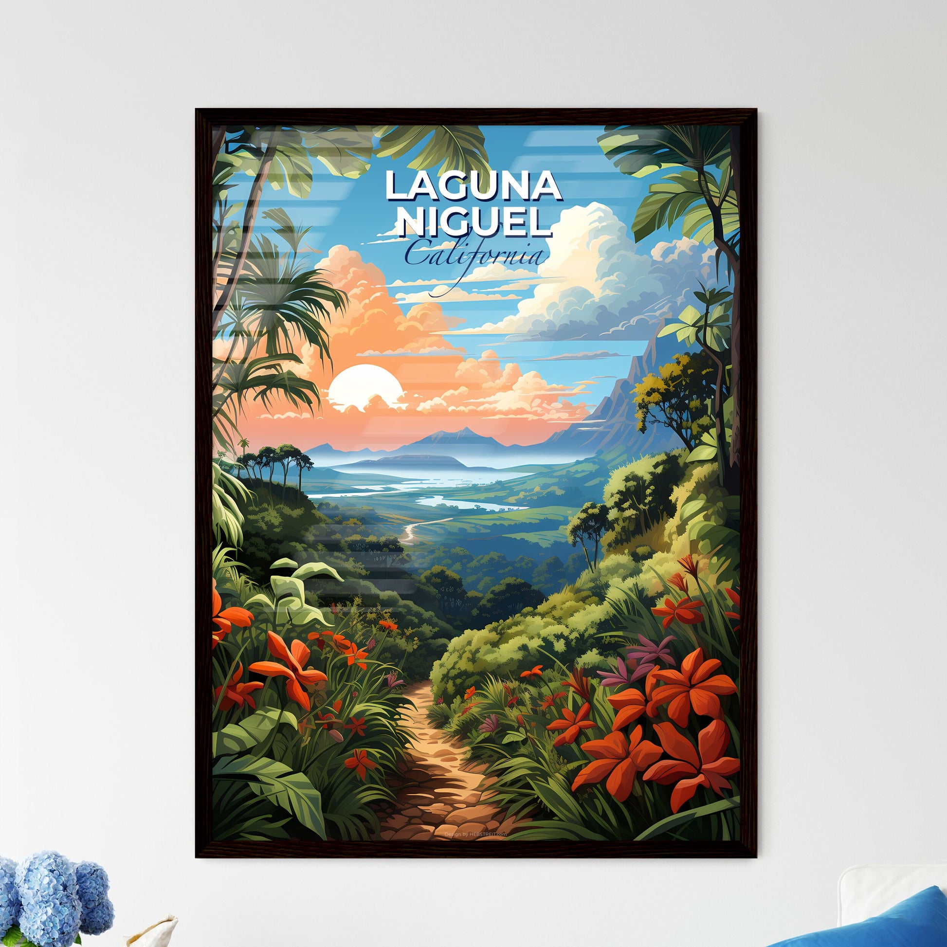 Laguna Niguel, California, A Poster of a landscape with a path and flowers Default Title