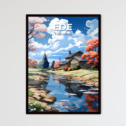 Ede, Netherlands, A Poster of a house near a river Default Title