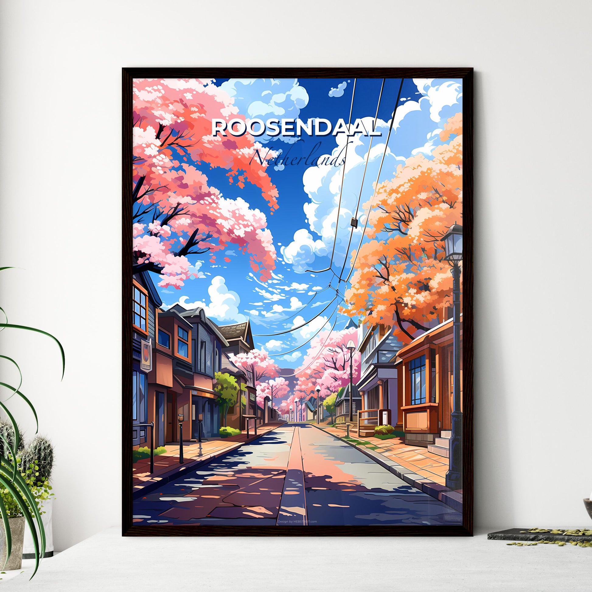 Roosendaal, Netherlands, A Poster of a street with houses and trees on the side Default Title