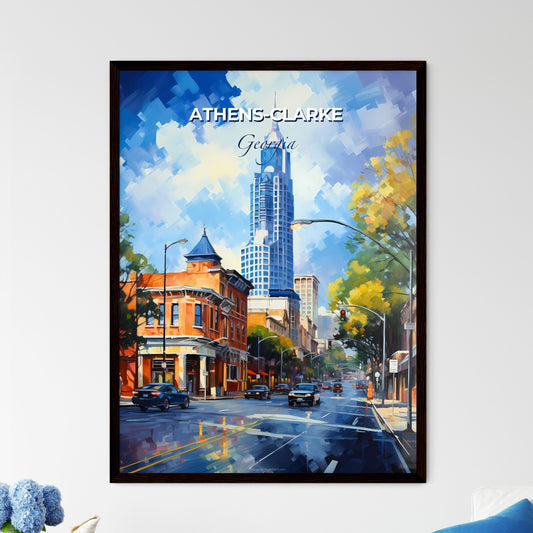 Athens-Clarke, Georgia, A Poster of a city street with cars and buildings Default Title