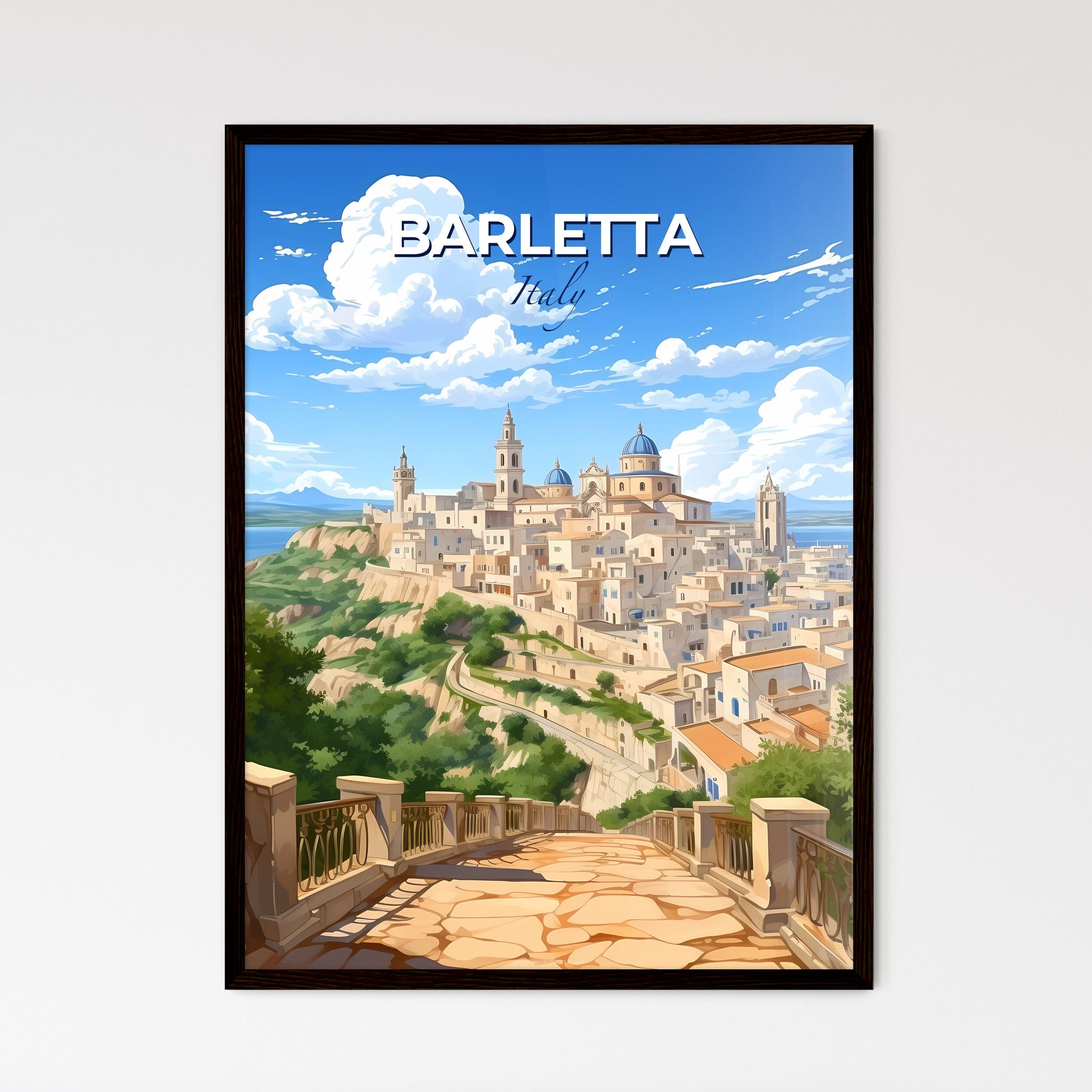 Barletta, Italy, A Poster of a stone walkway leading to a town Default Title