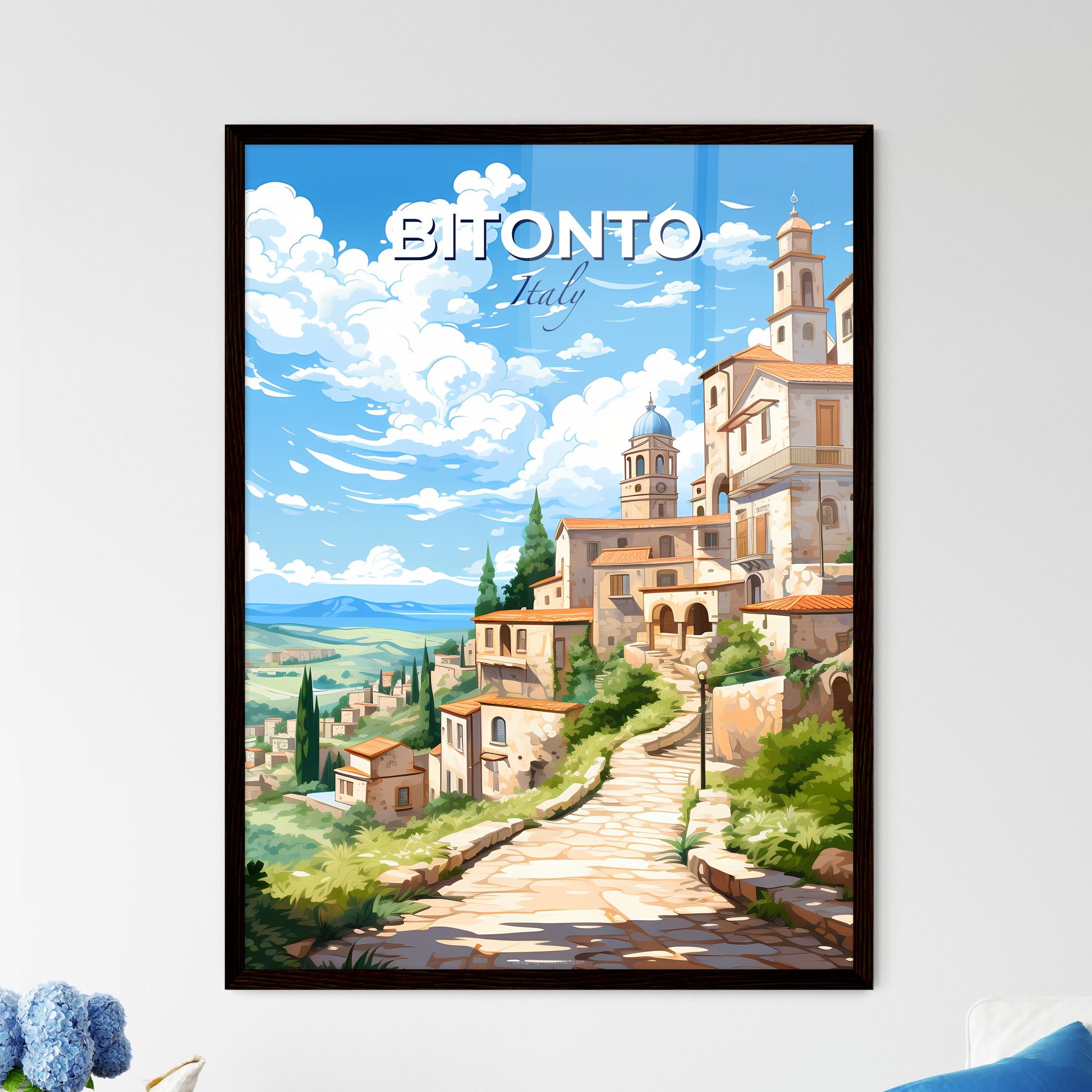 Bitonto, Italy, A Poster of a stone road leading to a town Default Title