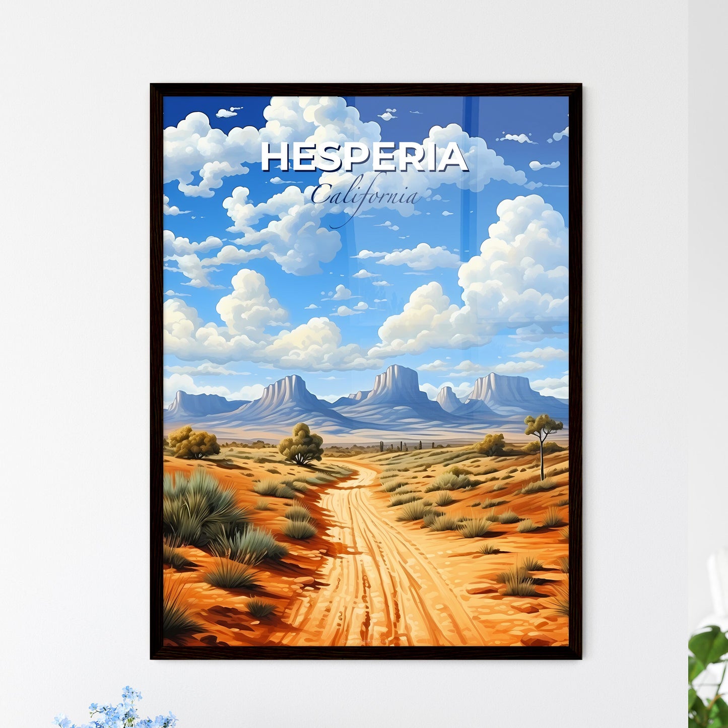 Hesperia, California, A Poster of a dirt road through a desert Default Title