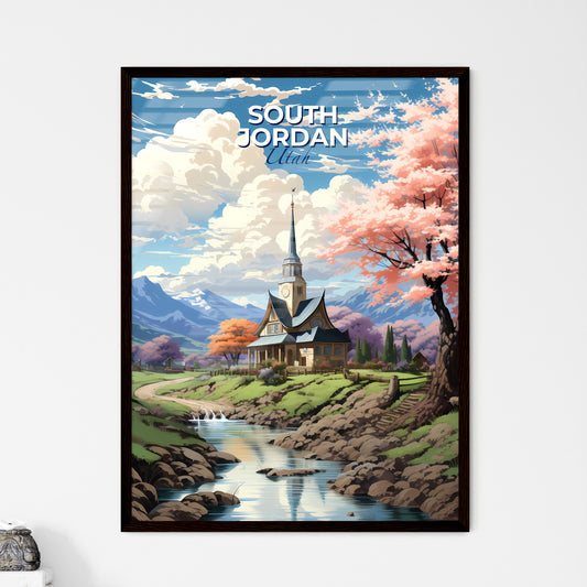 South Jordan, Utah, A Poster of a house with a steeple and a river in front of it Default Title