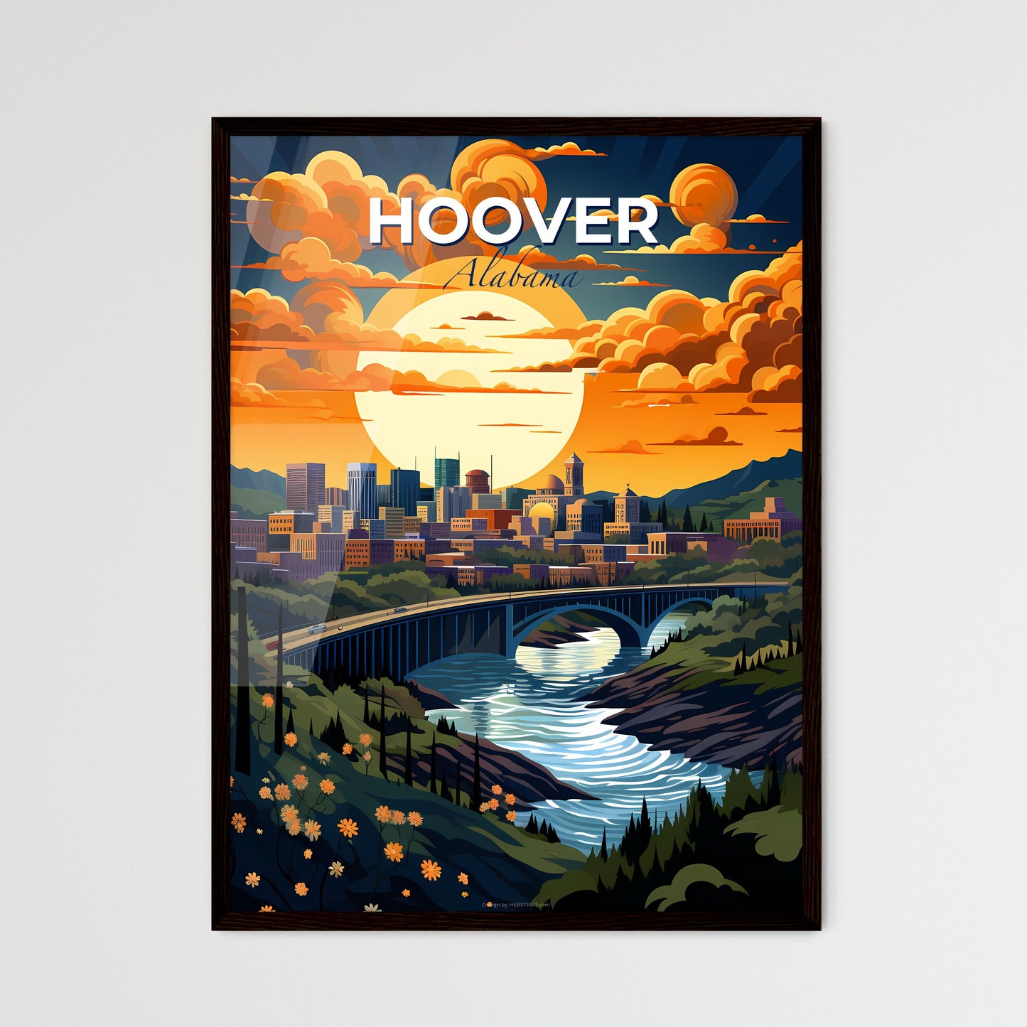 Hoover, Alabama, A Poster of a bridge over a river with a city in the background Default Title
