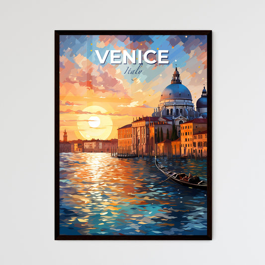 Venice, Italy, A Poster of a painting of a city with a boat in the water Default Title