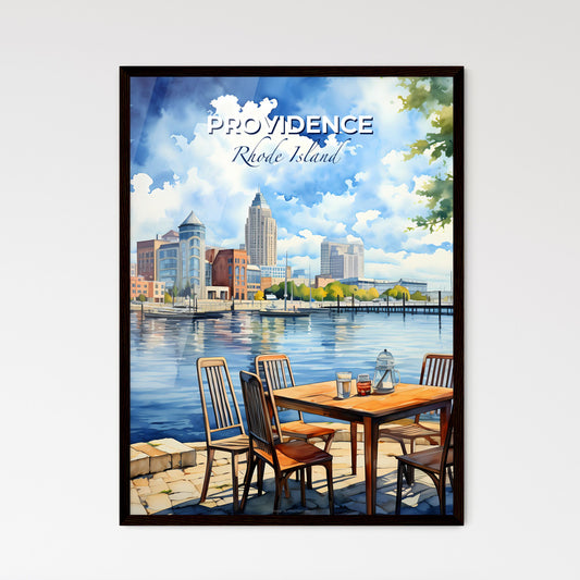 Providence, Rhode Island, A Poster of a watercolor of a city by a lake Default Title