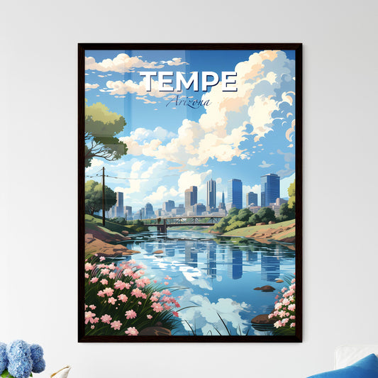 Tempe, Arizona, A Poster of a river with a bridge and a city in the background Default Title