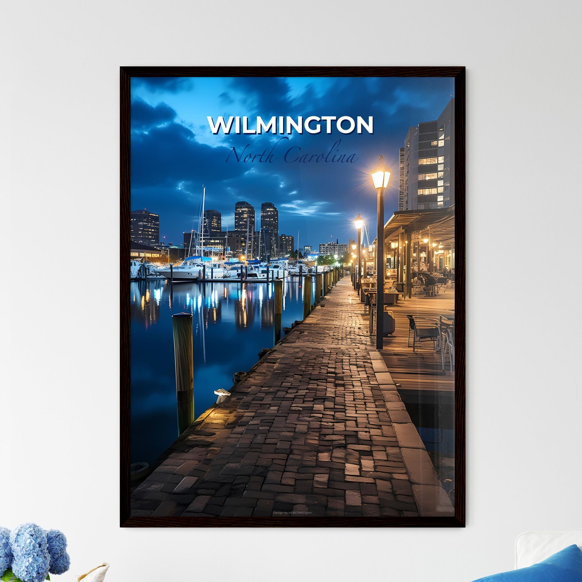 Wilmington, North Carolina, A Poster of a dock with a city skyline in the background Default Title