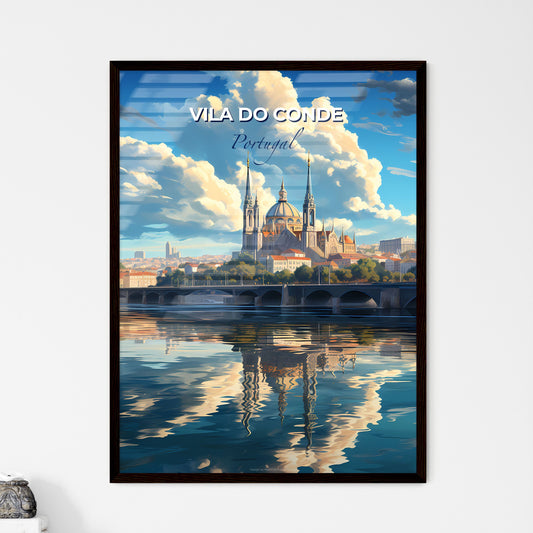 Vila Do Conde, Portugal, A Poster of a bridge over water with a city in the background Default Title