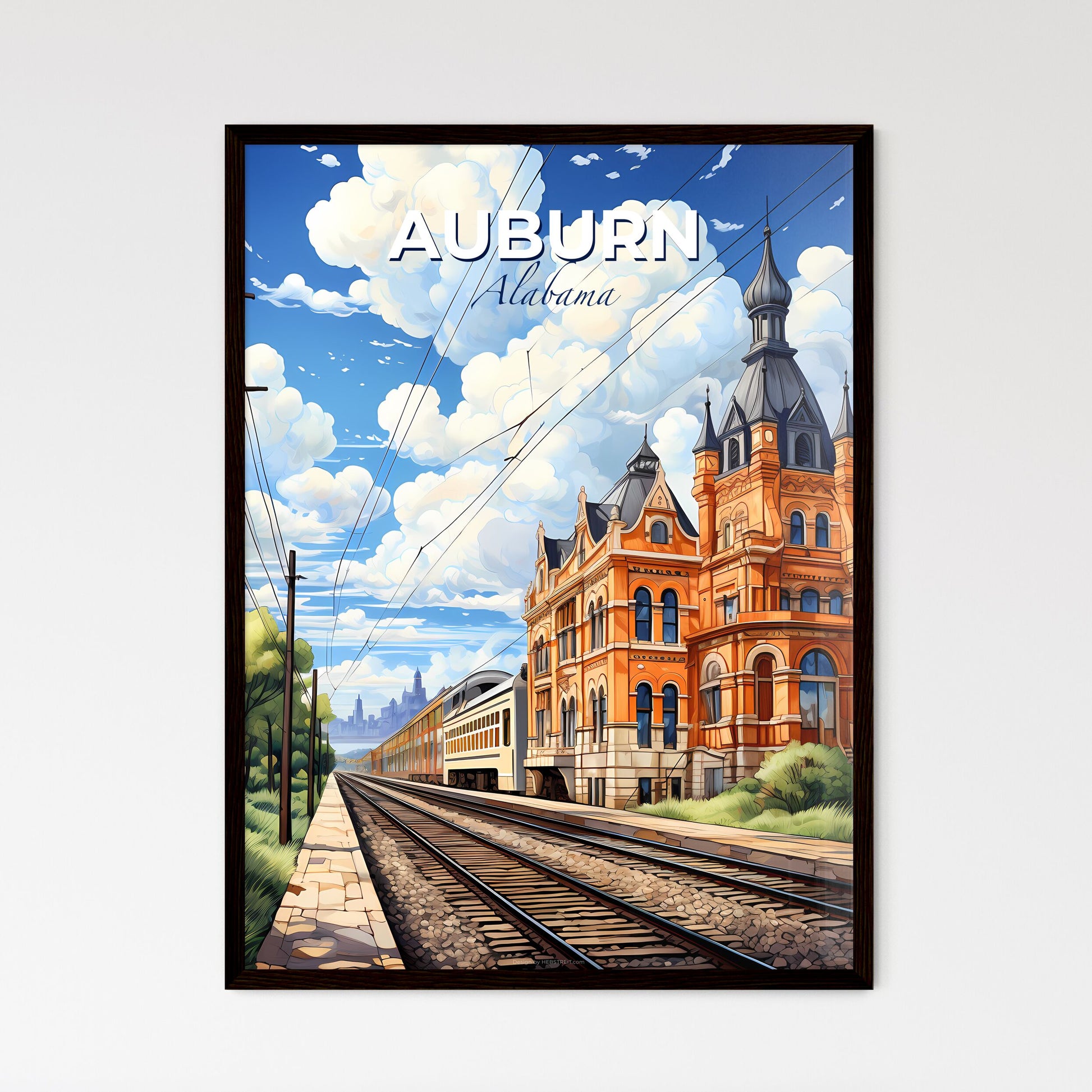 Auburn, Alabama, A Poster of a train tracks next to a building Default Title