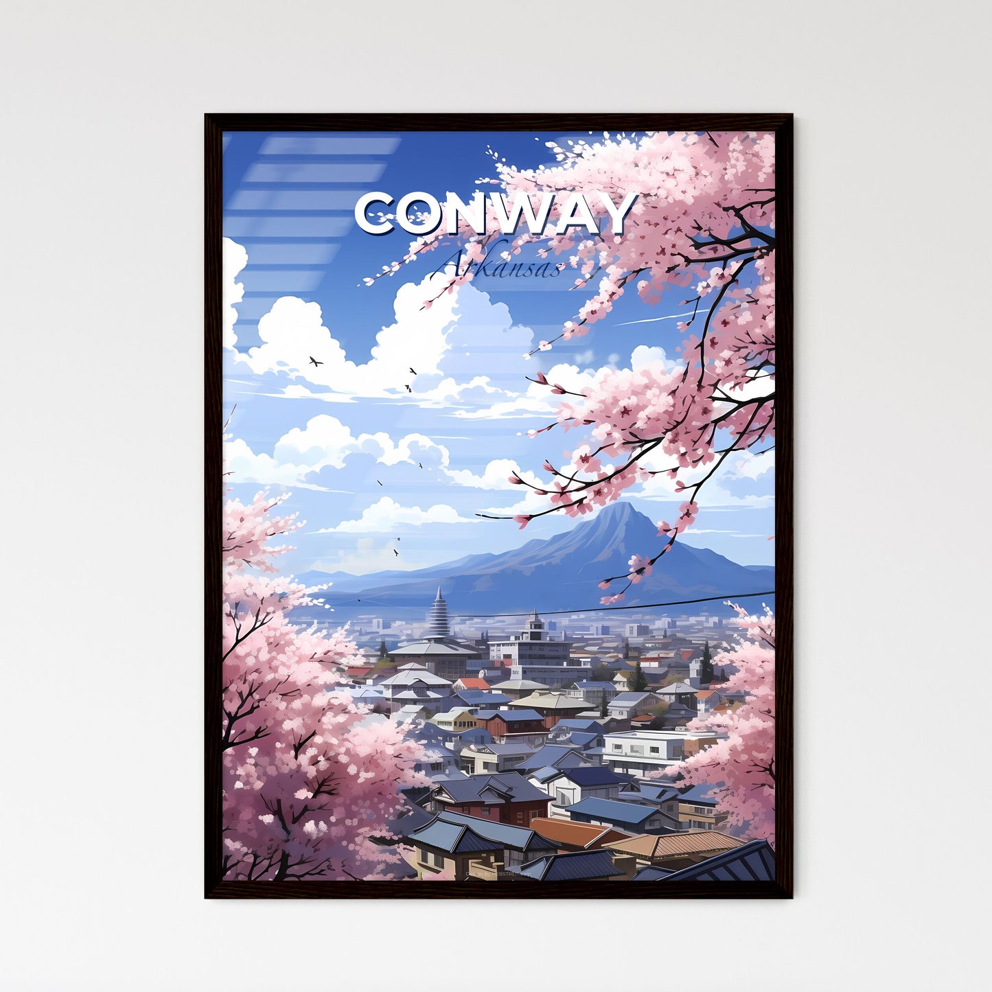 Conway, Arkansas, A Poster of a city with pink blossoms Default Title