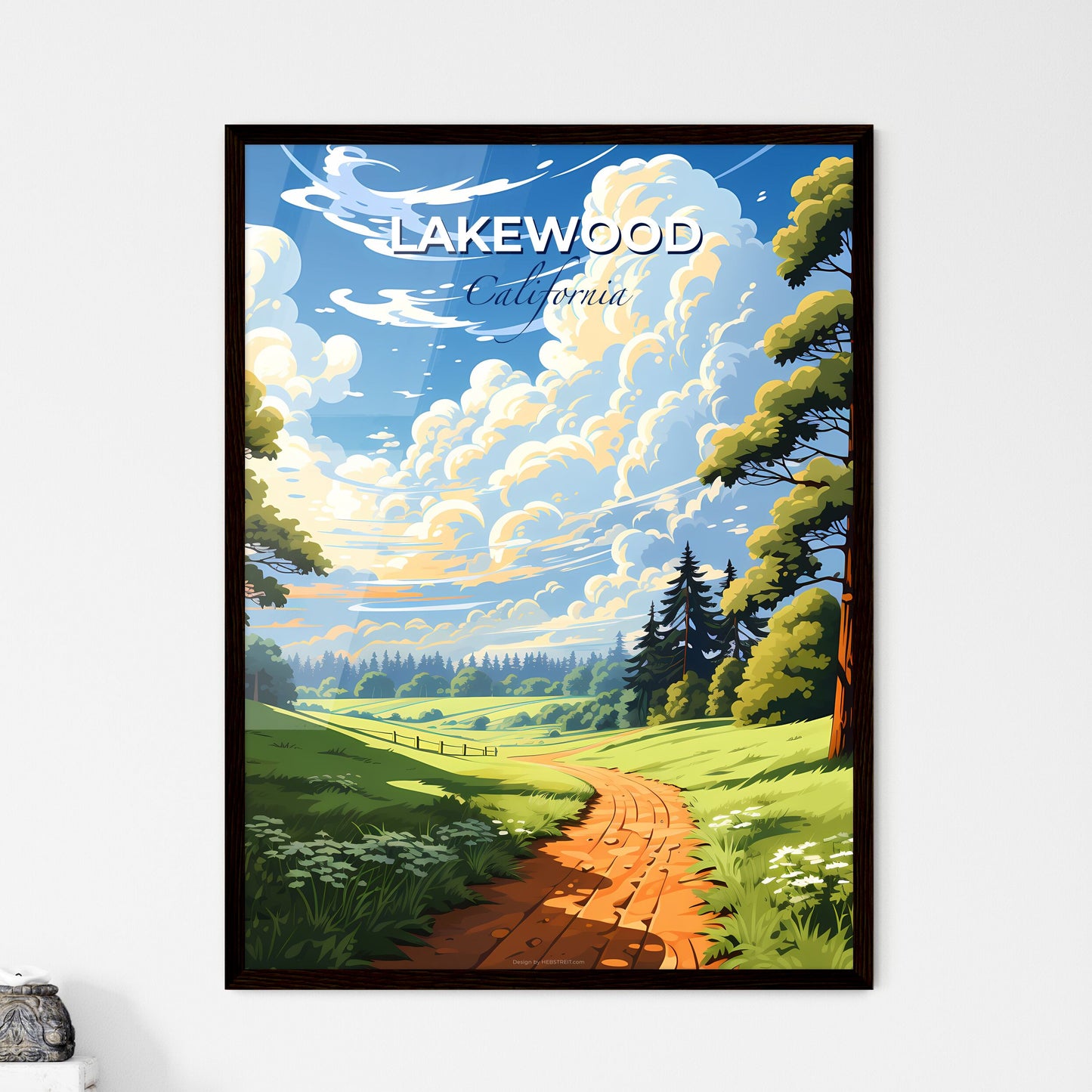 Lakewood, California, A Poster of a landscape with a path and trees Default Title