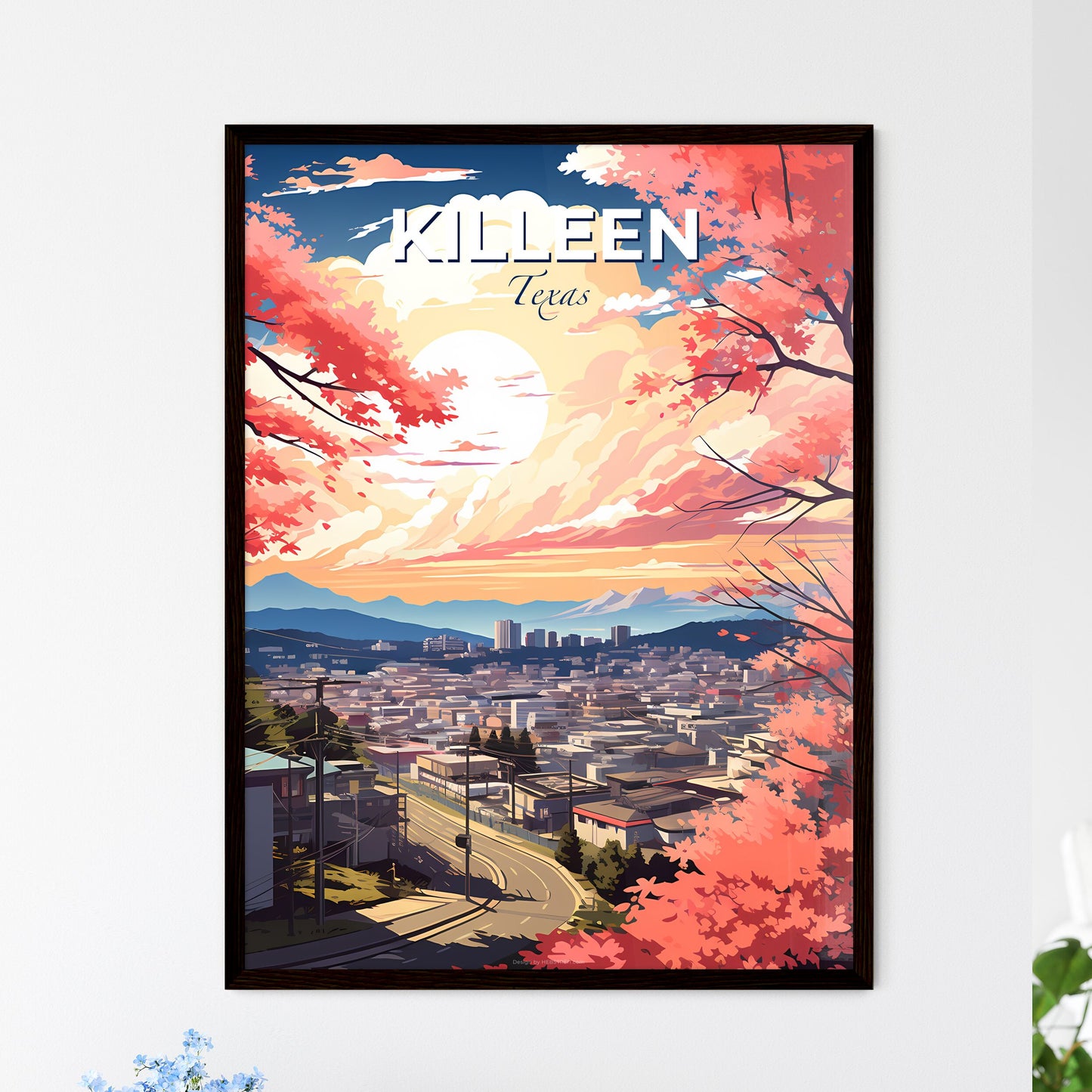 Killeen, Texas, A Poster of a city with pink flowers Default Title