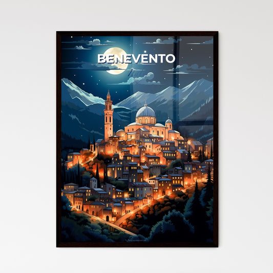 Benevento, Italy, A Poster of a city lit up at night Default Title