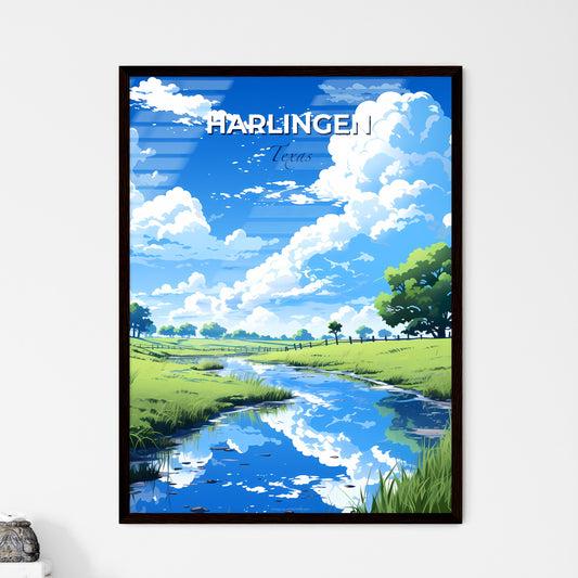 Harlingen, Texas, A Poster of a stream running through a grassy field Default Title