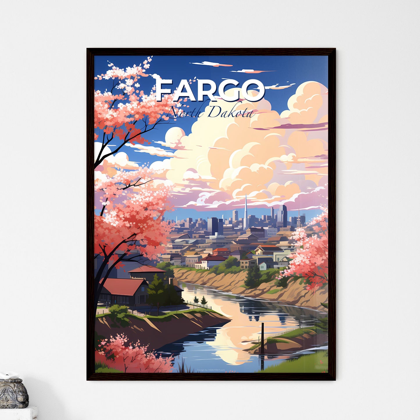 Fargo, North Dakota, A Poster of a river running through a city Default Title