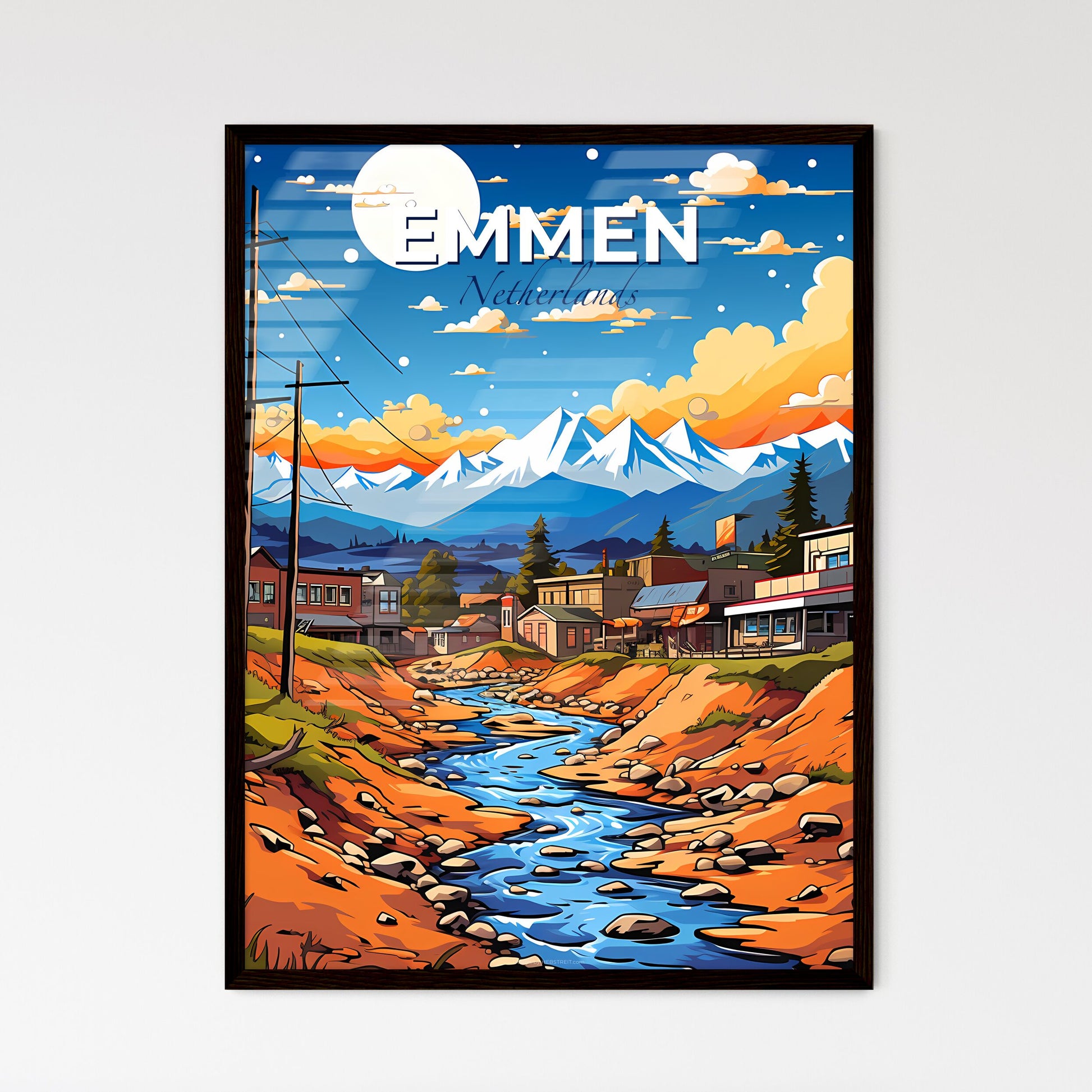 Emmen, Netherlands, A Poster of a river running through a town Default Title