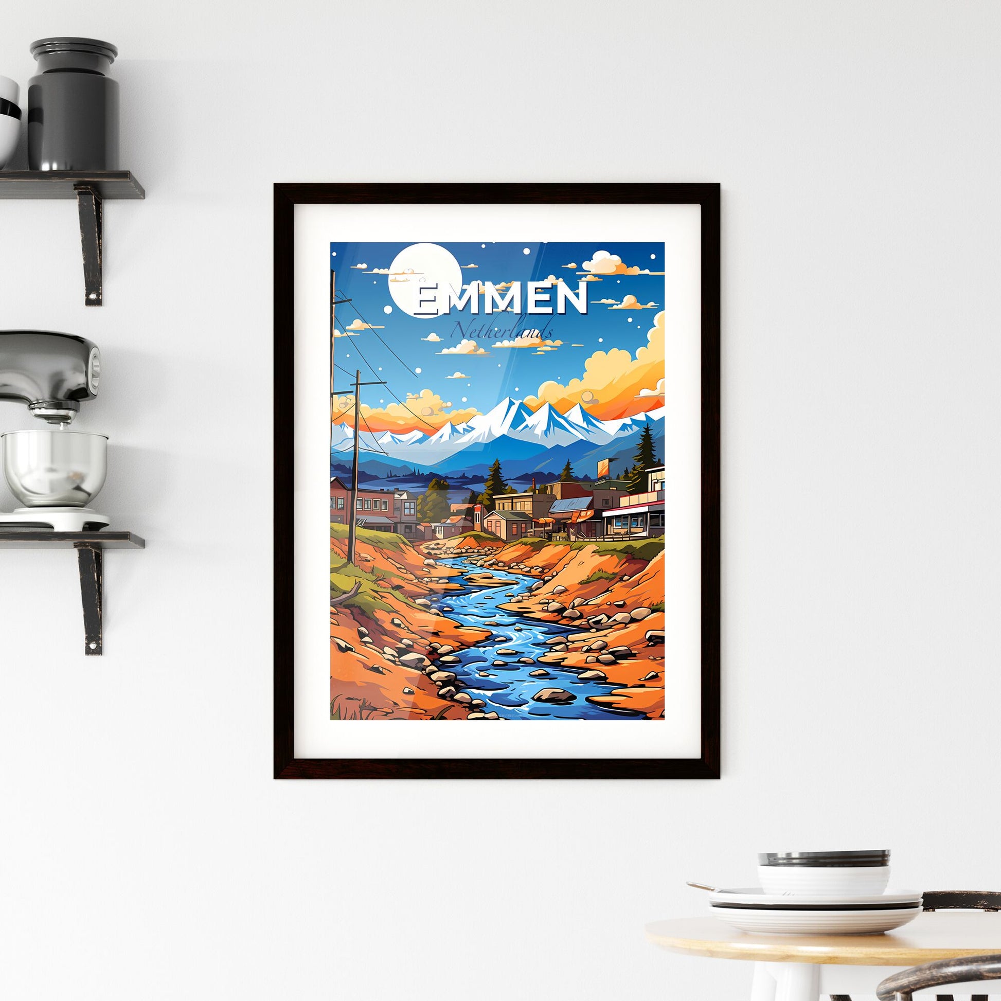 Emmen, Netherlands, A Poster of a river running through a town Default Title