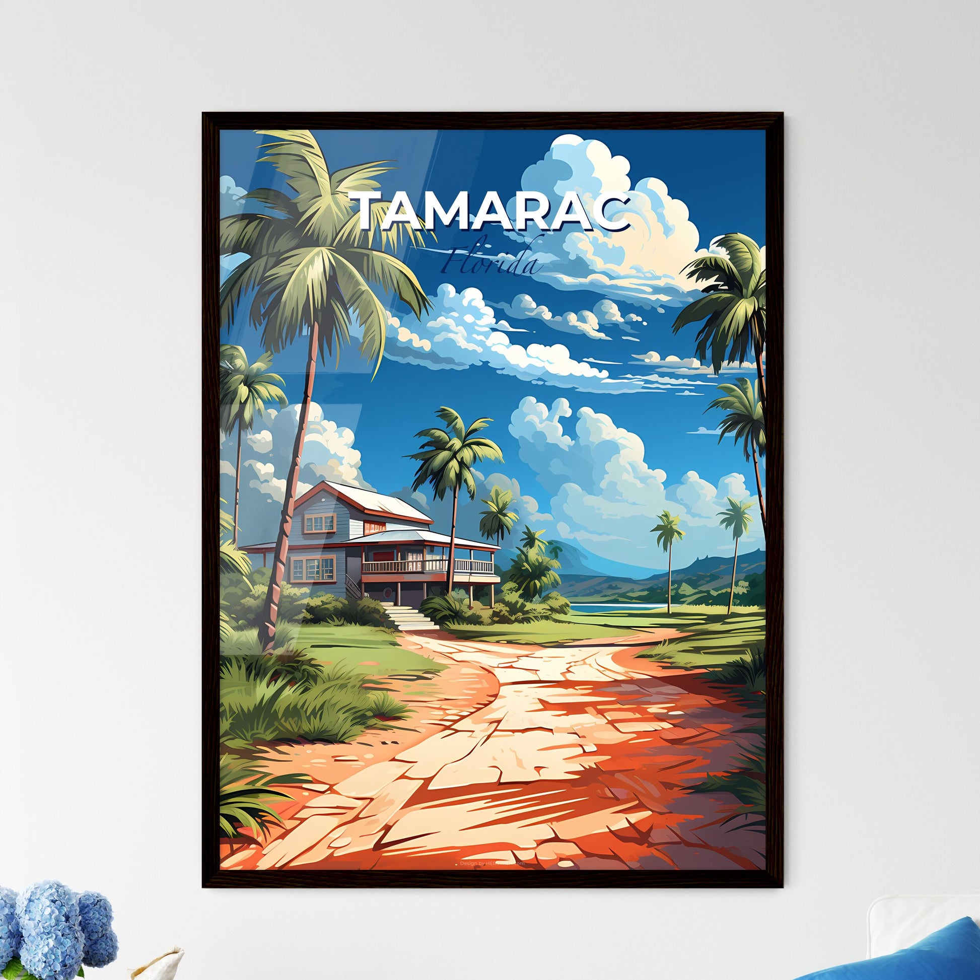Tamarac, Florida, A Poster of a house with palm trees and a road Default Title