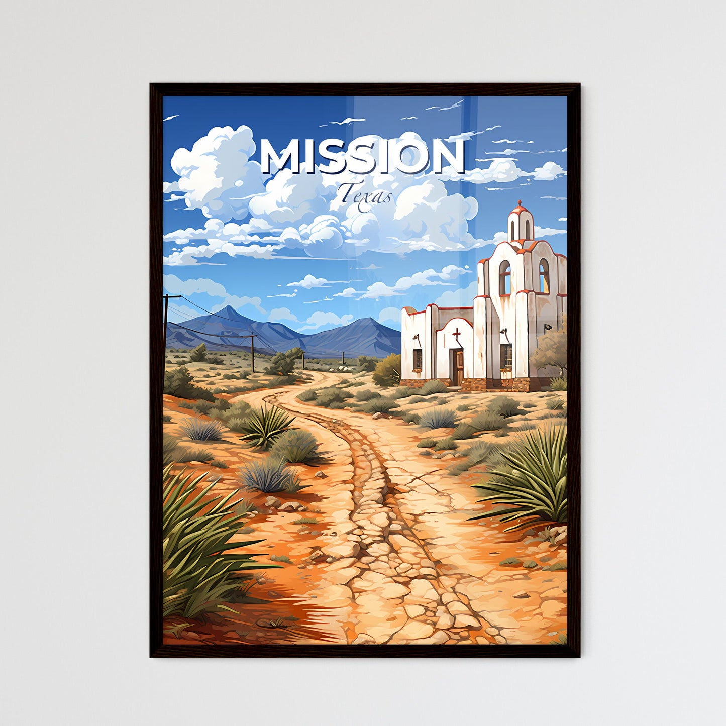Mission, Texas, A Poster of a dirt road leading to a white building Default Title