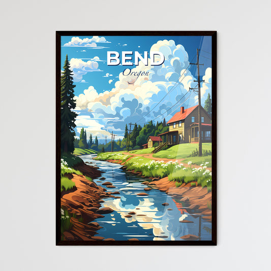 Bend, Oregon, A Poster of a river running through a village Default Title