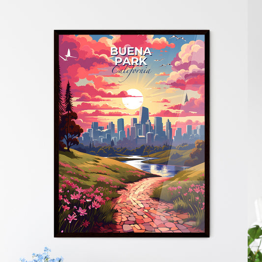 Buena Park, California, A Poster of a brick path leading to a city Default Title